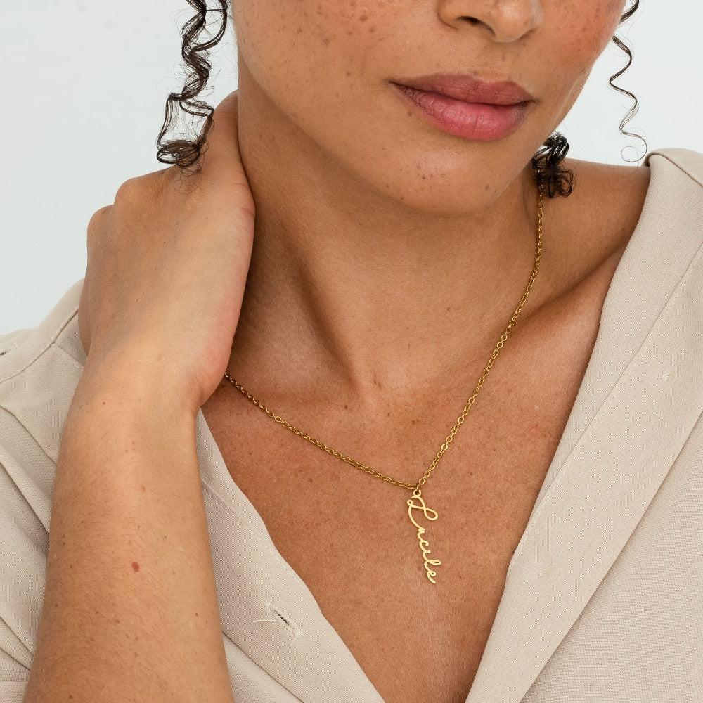 Collana Nome Verticale Firma - Mila Sola