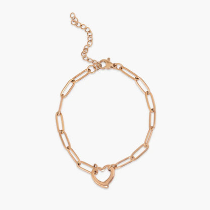 Bracciale con cuore e catena a maglie